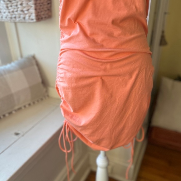 Venus Ruched Peach Dress - Picture 3 of 10